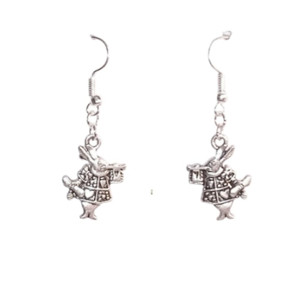 Alice In Wonderland Rabbit Earrings - Picture 5 of 5